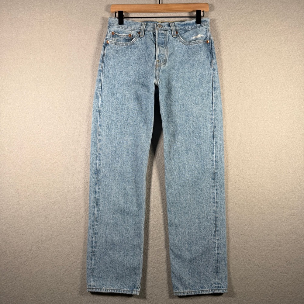 Levis Wedgie Straight Jeans Light Wash Blue High Rise Cotton 27x28 34964-0088